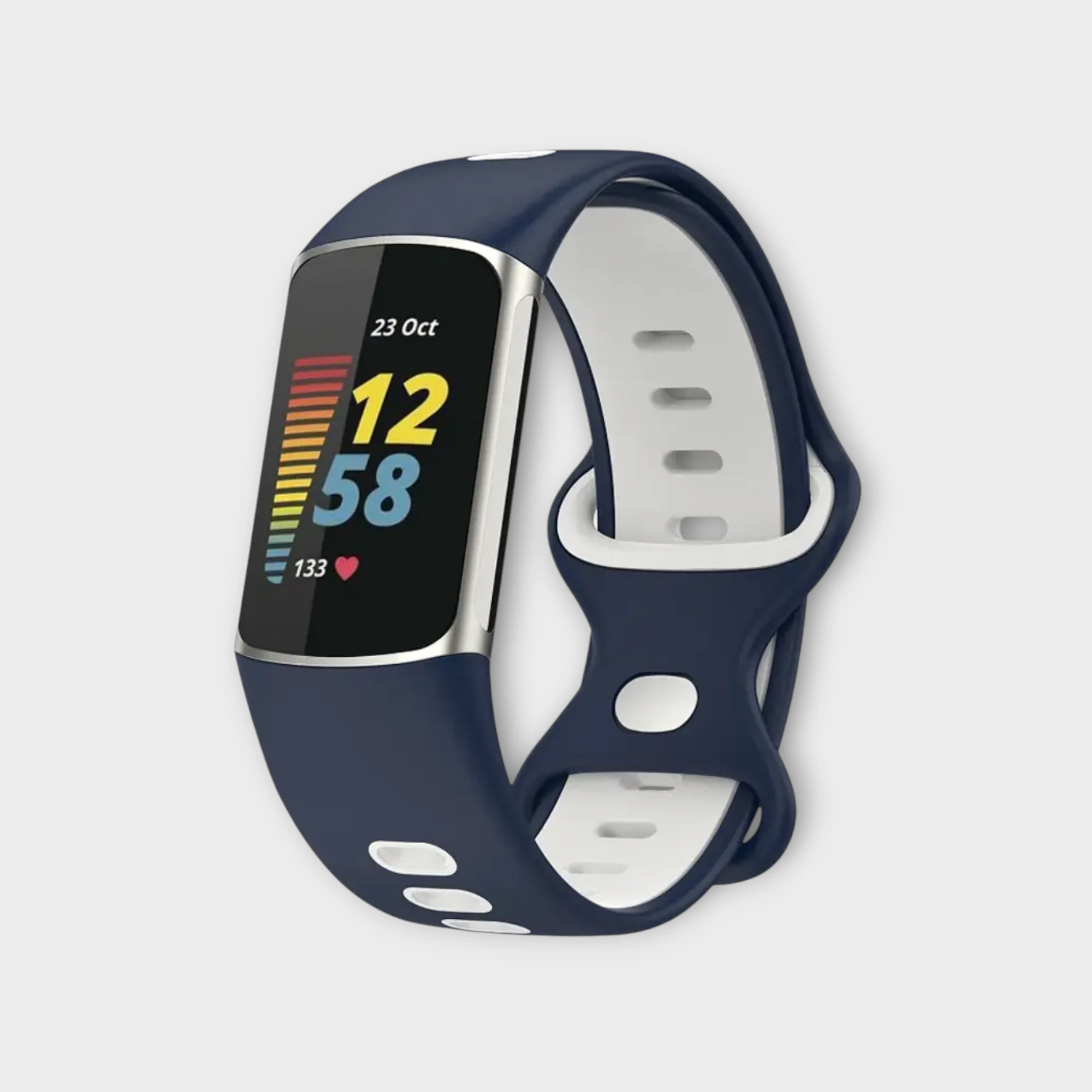 Fitbit Charge 6 Two Colour Silicone Strap - Bue : White