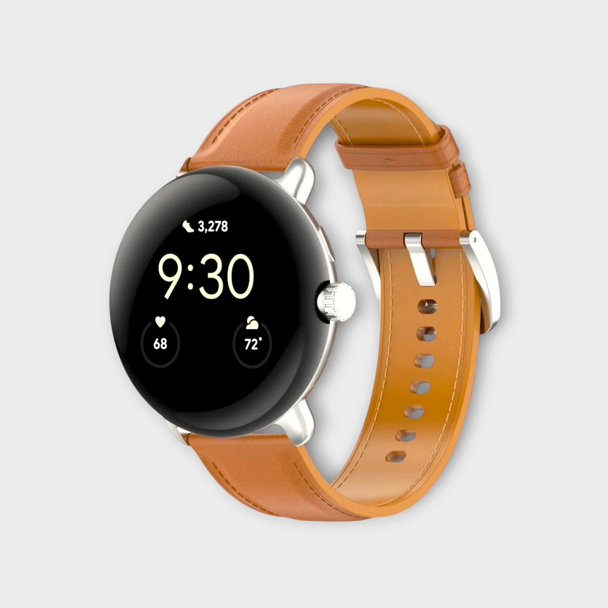 Google Pixel Watch Straps Leather Brown