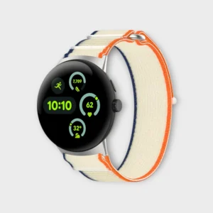 Google Pixel Watch Nylon Strap White Orange Blue
